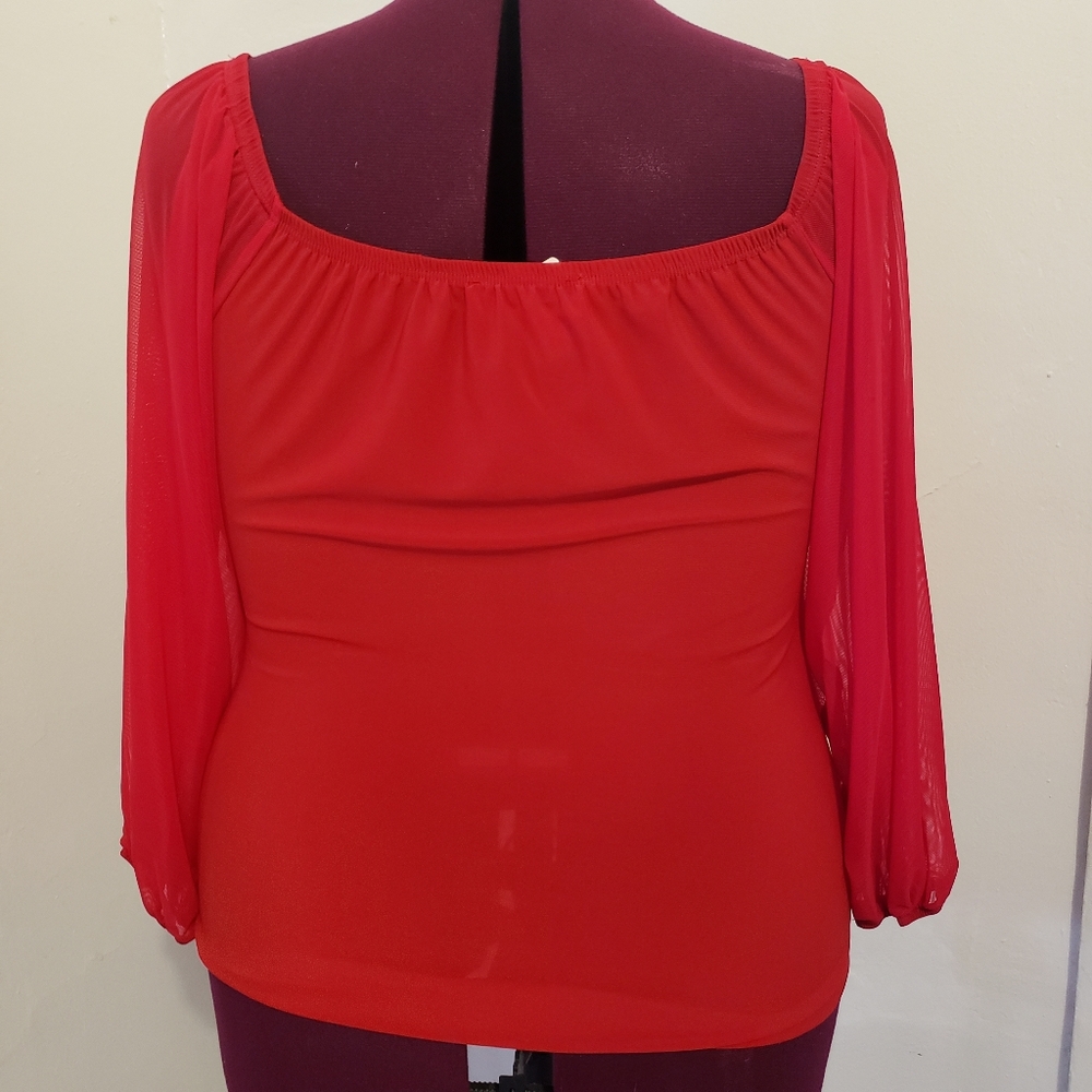 Red Mesh Top - Picture 6 of 7